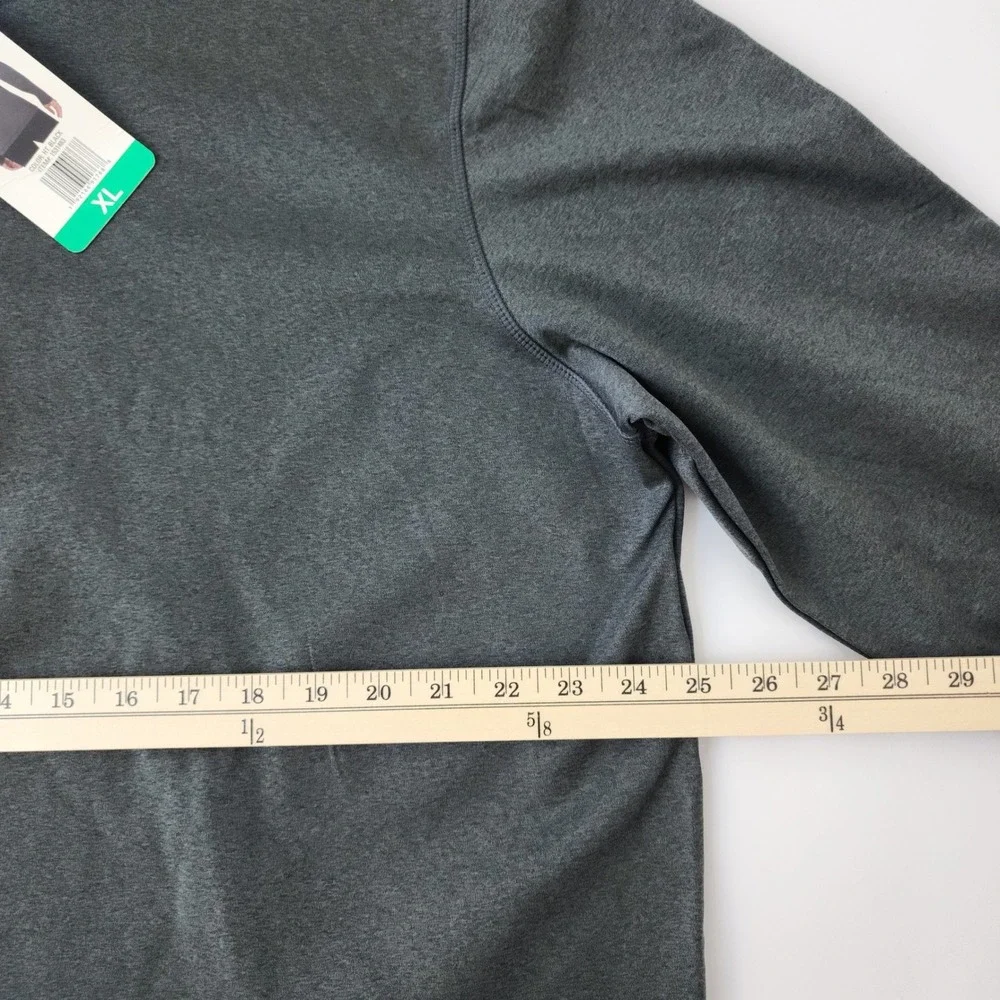 32 Degrees Heat Mens XL Quarter Zip Pullover Heather Gray Thermal Base Layer NEW